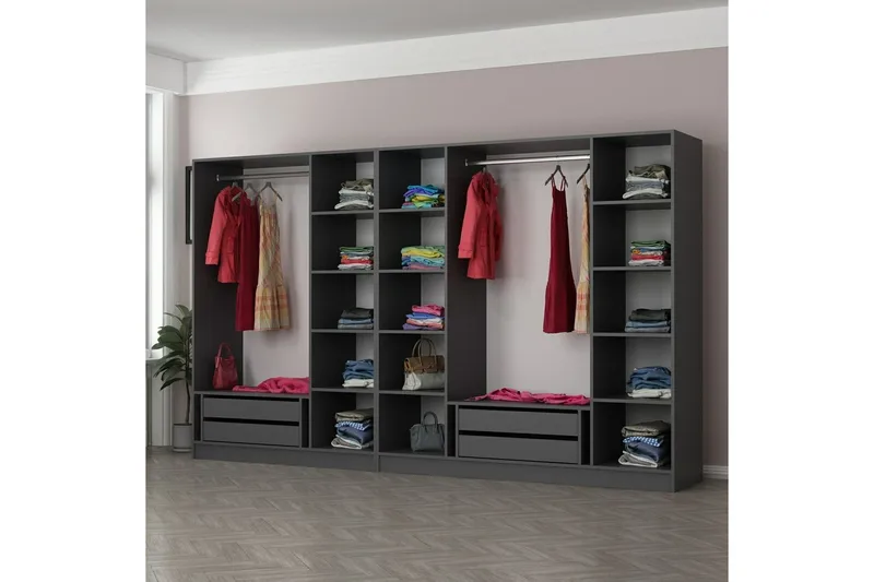 Fruitland Garderob 315 cm - Antracit - Products - Förvaring - Garderober & garderobssystem - Garderobsskåp
