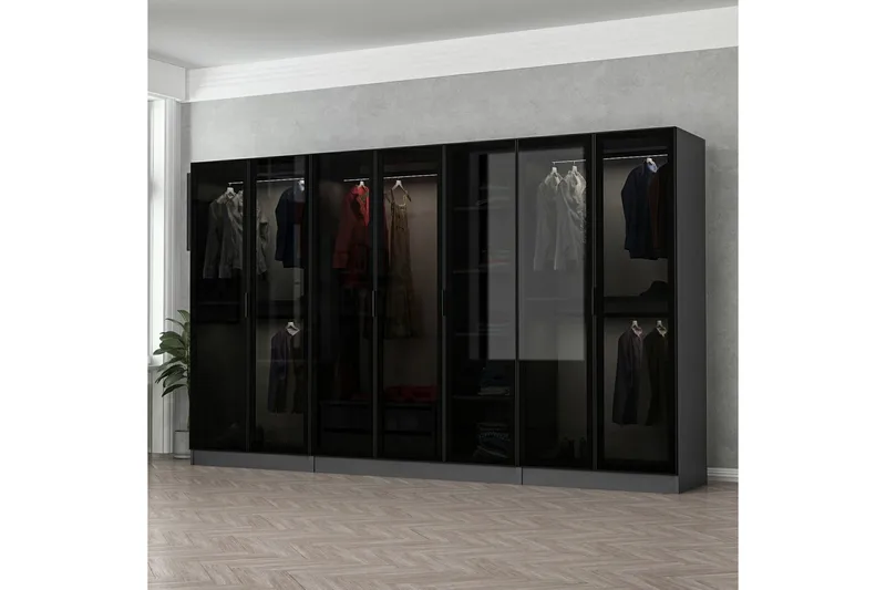 Fruitland Garderob 315 cm - Antracit - Products - Förvaring - Garderober & garderobssystem - Garderobsskåp