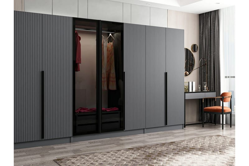 Fruitland Garderob 315 cm - Antracit - Products - Förvaring - Garderober & garderobssystem - Garderobsskåp