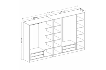 Fruitland Garderob 315 cm - Antracit - Products - Förvaring - Garderober & garderobssystem - Garderobsskåp