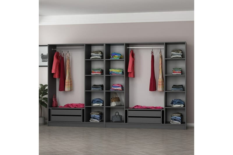 Fruitland Garderob 315 cm - Antracit - Products - Förvaring - Garderober & garderobssystem - Garderobsskåp