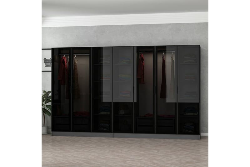 Fruitland Garderob 315 cm - Antracit - Products - F örvaring - Garderober & garderobssystem - Garderobsskåp