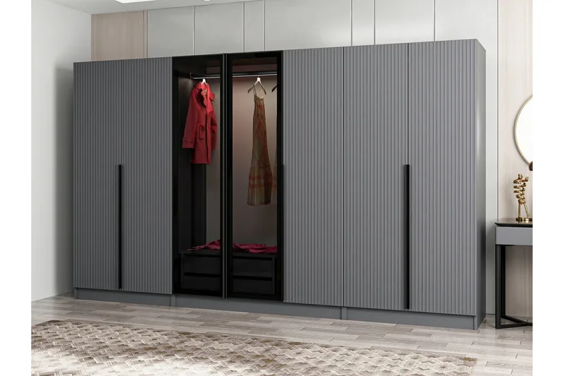 Fruitland Garderob 315 cm - Antracit - Products - F örvaring - Garderober & garderobssystem - Garderobsskåp
