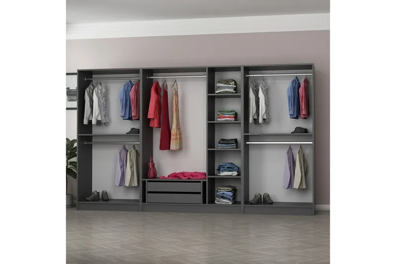 Fruitland Garderob 315 cm - Antracit - Products - Förvaring - Garderober & garderobssystem - Garderobsskåp