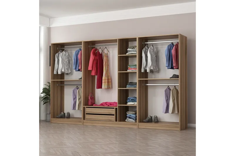 Fruitland Garderob 315 cm - Ek - Products - Förvaring - Garderober & garderobssystem - Garderobsskåp