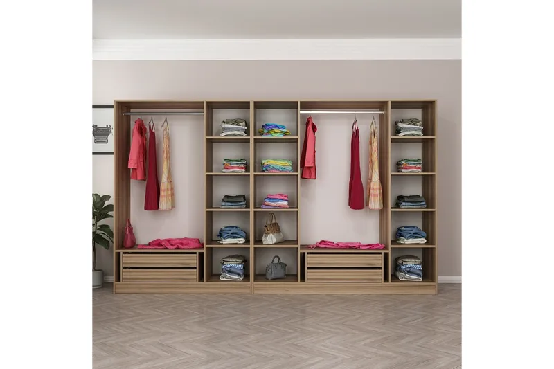 Fruitland Garderob 315 cm - Ek - Products - Förvaring - Garderober & garderobssystem - Garderobsskåp