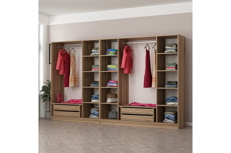 Fruitland Garderob 315 cm - Ek - Products - Förvaring - Garderober & garderobssystem - Garderobsskåp