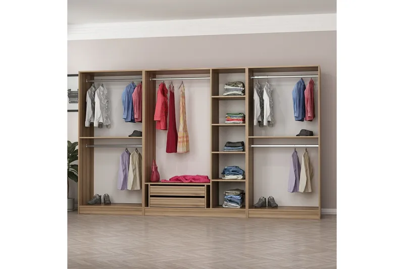 Fruitland Garderob 315 cm - Ek - Products - Förvaring - Garderober & garderobssystem - Garderobsskåp