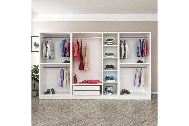 Fruitland Garderob 315 cm - Vit - Products - Förvaring - Garderober & garderobssystem - Garderobsskåp