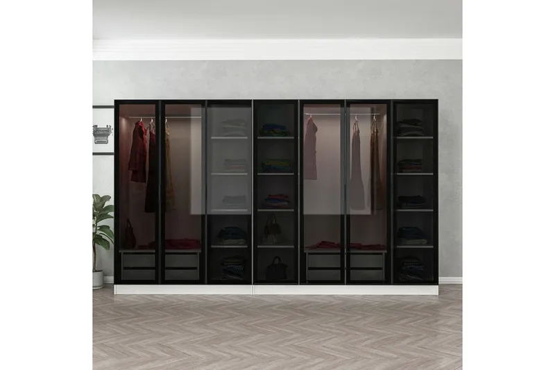 Fruitland Garderob 315 cm - Vit - Products - Förvaring - Garderober & garderobssystem - Garderobsskåp