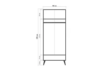 Bertoaria Garderob 80x190 cm Brun - Hanah Home - Products - Förvaring - Garderober & garderobssystem - Garderobsskåp