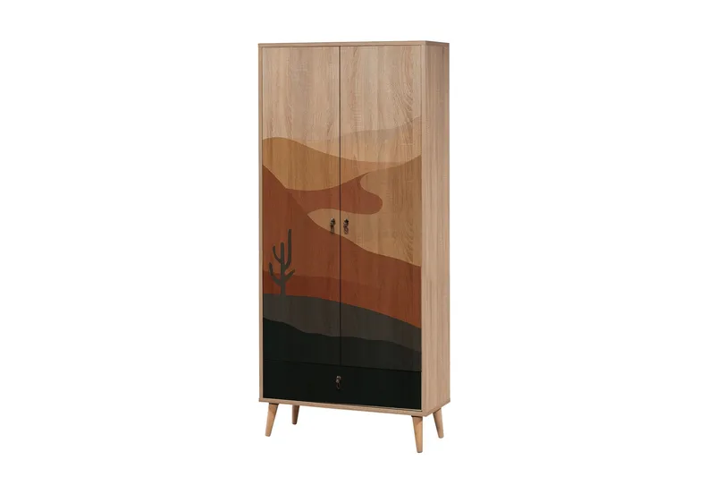 Bertoaria Garderob 80x190 cm Brun - Hanah Home - Products - Förvaring - Garderober & garderobssystem - Garderobsskåp