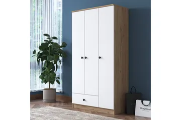 Jain Garderob 90x170 cm Brun/Vit - Hanah Home - Products - Förvaring - Garderober & garderobssystem - Garderobsskåp