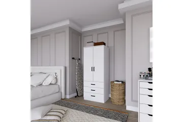 Haaken Garderob 60x174,8 cm - Mattvit - Products - Förvaring - Garderober & garderobssystem - Garderobsskåp