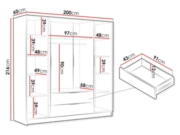 Kelros Garderob 200x216 cm - Brun - Products - Förvaring - Garderober & garderobssystem - Garderobsskåp