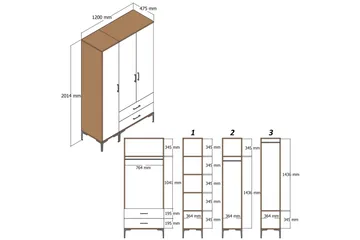 Kumsal Garderob 120 cm - Cream - Products - Förvaring - Garderober & garderobssystem - Garderobsskåp