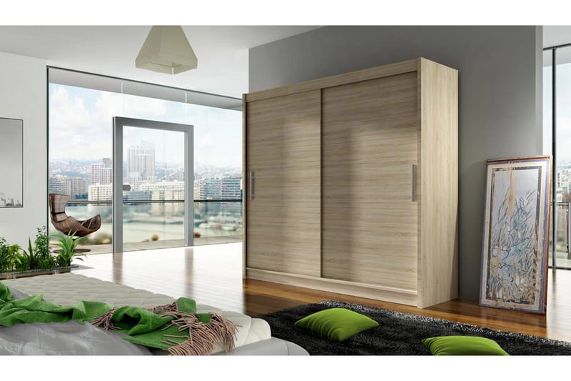 Prag Garderob 180 cm Skjutdörrar - Beige/Trä/Natur - Products - Förvaring - Garderober & garderobssystem - Garderobsskåp