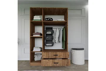 Yaman Garderob 120x181 cm - Valnöt - Products - Förvaring - Garderober & garderobssystem - Garderobsskåp