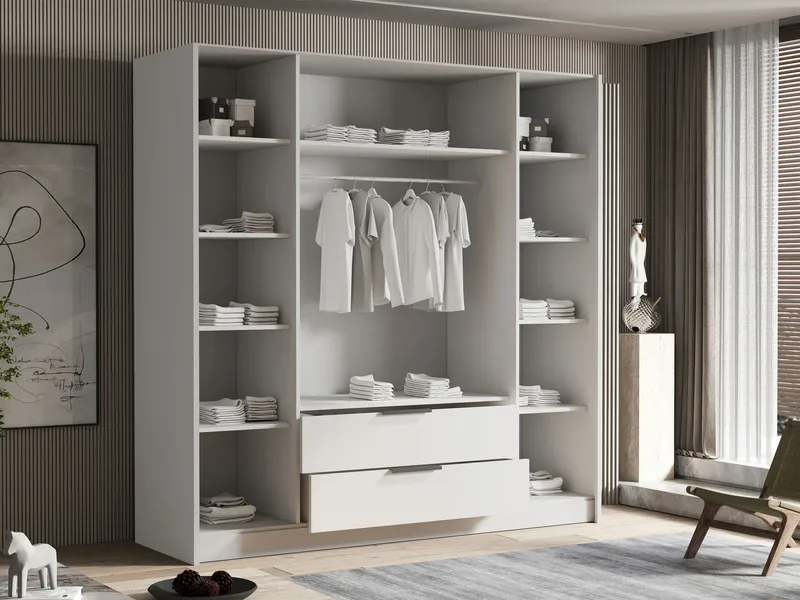 Herrljunga Garderob 200x215 cm med lådor - Brun/Guld - Products - Förvaring - Garderober & garderobssystem