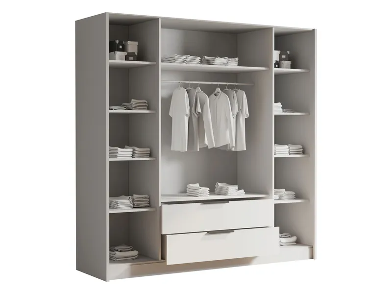 Herrljunga Garderob 200x215 cm med lådor - Brun/Guld - Products - Förvaring - Garderober & garderobssystem