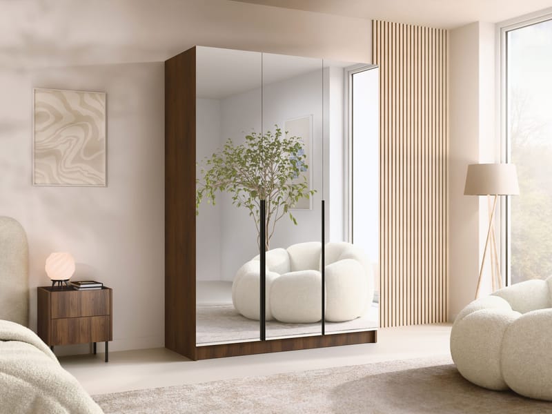 Herrljunga Garderob med Spegel 150x215 cm - Svart/Spegel - Products - Förvaring - Garderober & garderobssystem