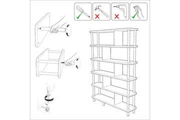 Andifli Bokhylla 120x168,5 cm - Brun - Products - Förvaring - Hylla - Bokhylla