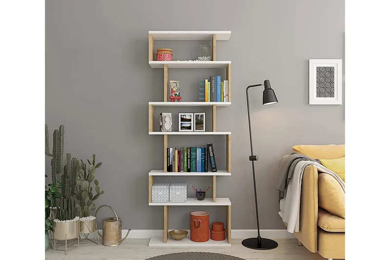 Bates Bokhylla 60 cm - Vit/Ek - Products - Förvaring - Hylla - Bokhylla