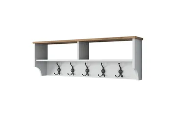 Caraway Hatthylla 120x22,2 cm Vit/Brun - Hanah Home - Products - Förvaring - Hylla - Hatthylla