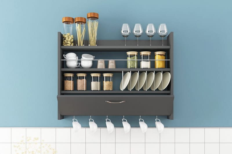 Rovdane Kryddhylla 85x15 cm - Antracit - Products - Förvaring - Hylla - Förvaringshylla - Kryddhylla & kryddställ
