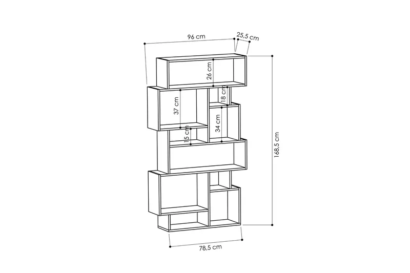 Homitis Bokhylla - Mörkgrå - Products - Förvaring - Hylla - Bokhylla