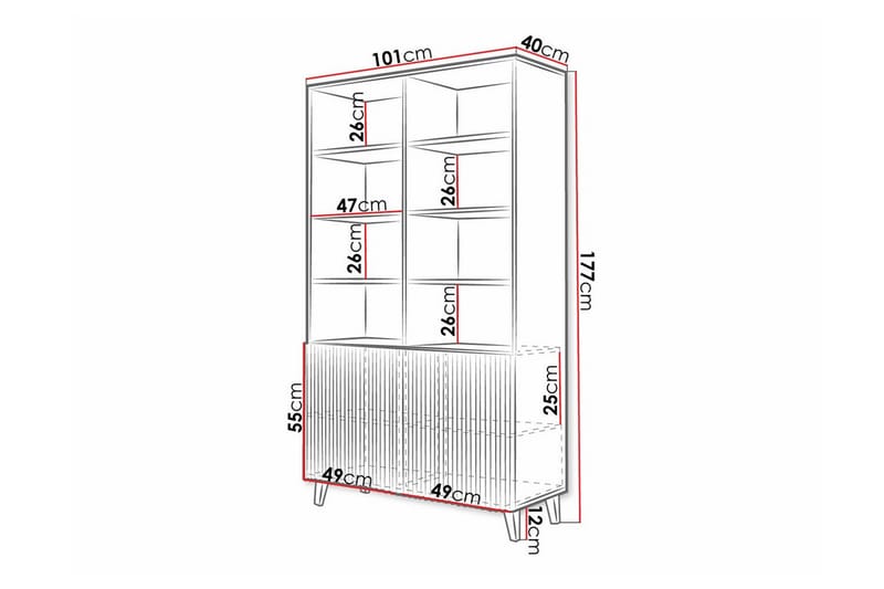 Strontian Bokhylla 101x40 cm Scandinavian Choice White - Products - Förvaring - Hylla - Bokhylla