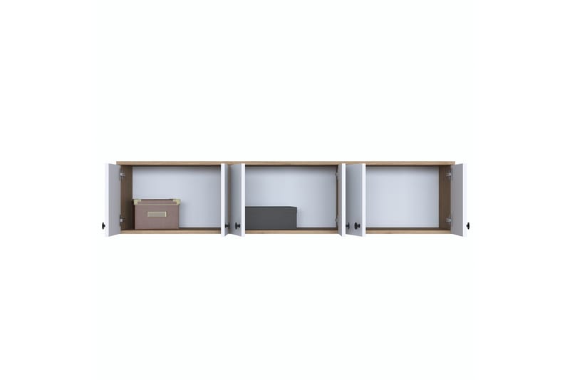 Jaibir Vägghylla 179,6x37,5 cm Brun/Vit - Hanah Home - Products - Förvaring - Hylla - Vägghylla