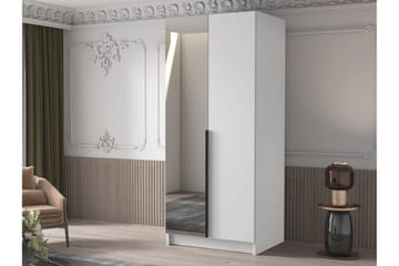 Julissa Garderob med Spegel 100 cm - Vit/Svart - Products - Förvaring - Garderober & garderobssystem