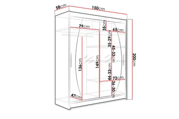 Leila Garderob Skjutdörrar Rund Spegel - Ek/Tryffel/Spegel - Products - Förvaring - Garderober & garderobssystem