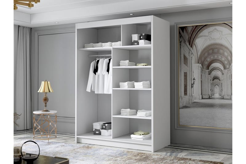 Lungos Garderob med Spegel 120x200 cm - Vit - Products - Förvaring - Garderober & garderobssystem