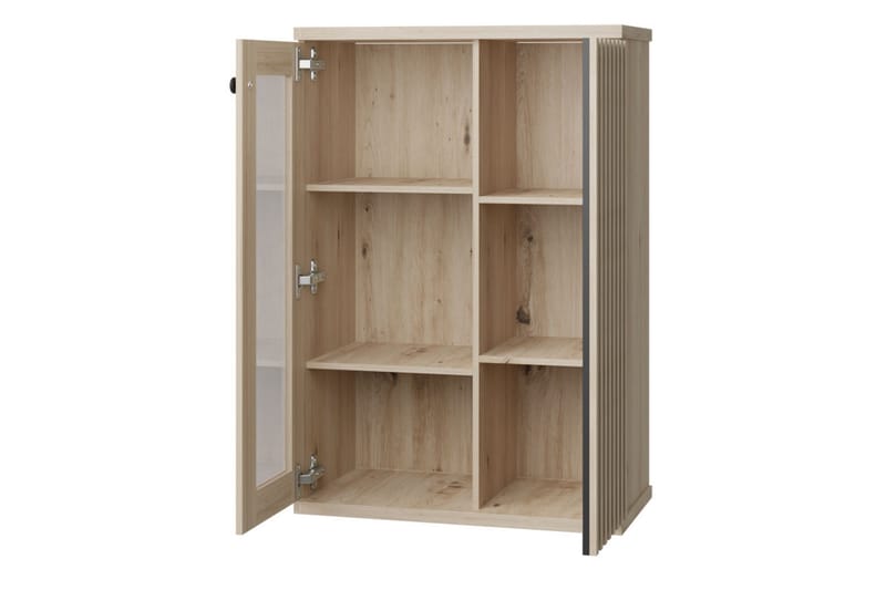 Aldbrough Lågt Vitrinskåp 40,6 djup 86,4 cm bred 131,9 cm hög Trä Glas - Trä/Svart - Products - Förvaring - Skåp - Vitrinskåp