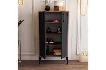 Babice Skoskåp 35x60 cm - Antracit/Valnöt - Products - Förvaring - Skåp - Förvaringsskåp