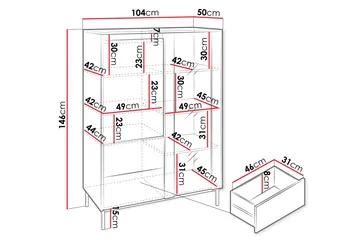 Bjurholm Vitrinskåp 104x146 cm - Beige - Products - Förvaring - Skåp - Vitrinskåp