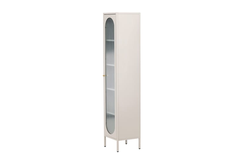 Cali Smalt Vitrinskåp 35 cm djup 37 cm bred 180 cm hög Ljust Stål - Beige - Products - Förvaring - Skåp - Vitrinskåp