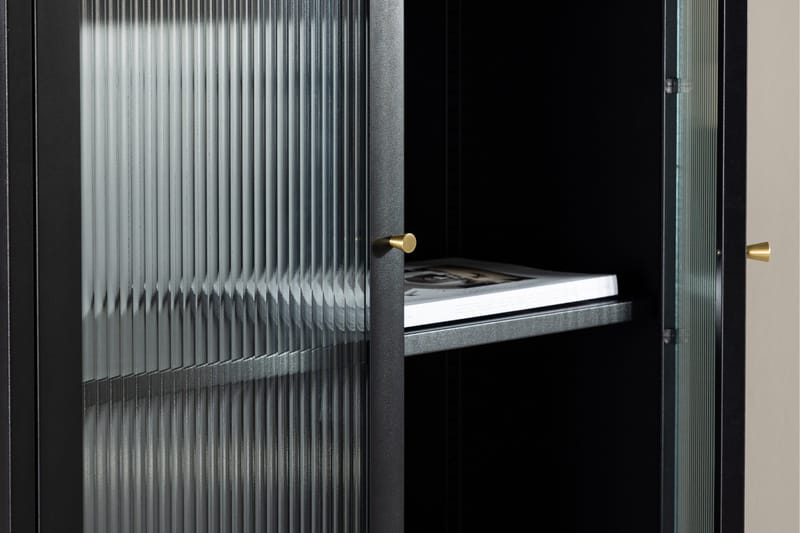 Cali Vitrinskåp 35 cm djup 80 cm bred 180 cm hög Mörkt Stål - Svart - Products - Förvaring - Skåp - Vitrinskåp