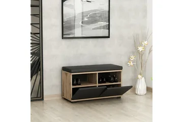 Drago Skoskåp 80 cm - Valnöt/Svart - Products - Förvaring - Skåp - Förvaringsskåp