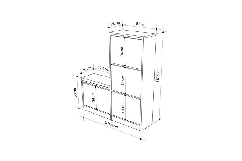 Dude Skoskåp 105 cm - Ek - Products - Förvaring - Skåp - Förvaringsskåp