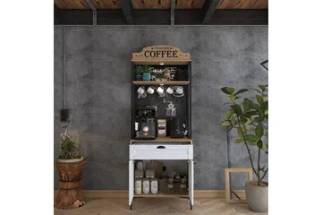 Flerfunktionsskåp Cerreta 157 Valnöt / Vit - Vit/Mörkfärgat trä - Products - Förvaring - Skåp - Förvaringsskåp