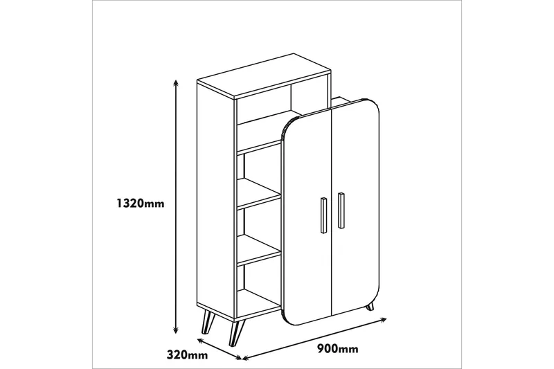 Hovdane Förvaringsskåp 90 cm - Vit - Products - Förvaring - Skåp - Förvaringsskåp