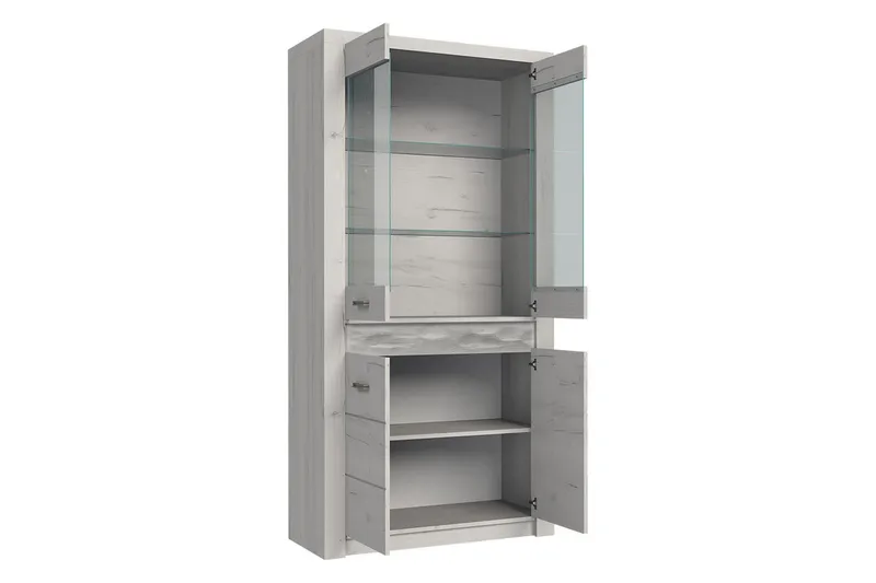 Indianapolis Vitrinskåp 96x42x192 cm - Brun - Products - Förvaring - Skåp - Vitrinskåp