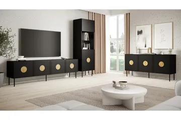 Juniskär Vitrinskåp 40 cm djup 60 cm bred 190 cm hög Mörkt Trä - Svart - Products - Förvaring - Skåp - Vitrinskåp