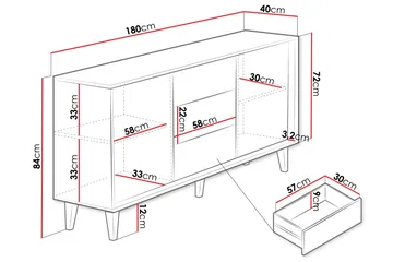 Kintore Highboard - Brun - Products - Förvaring - Skåp - Förvaringsskåp