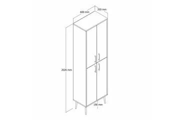 Retzow Highboard - Guld/Vit - Products - Förvaring - Skåp - Förvaringsskåp