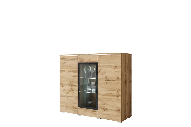 Sherie Vitrinskåp 120x104 cm, Brun