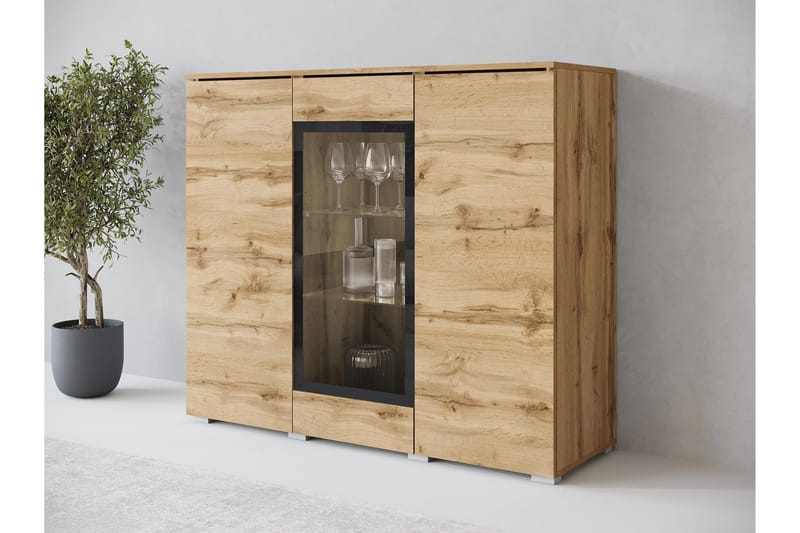 Sherie Vitrinskåp 120x104 cm - Brun - Products - Förvaring - Skåp - Vitrinskåp